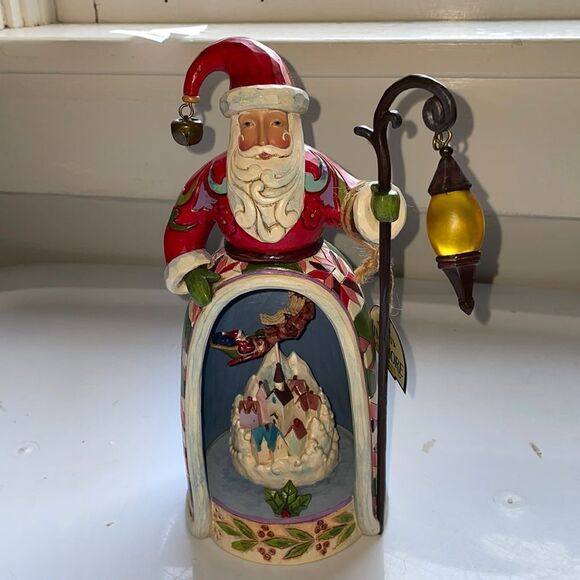 New in Box Jim Shore 2013 Christmas Magic Is All Around Santa/Lighted Scene - Picture 1 of 7